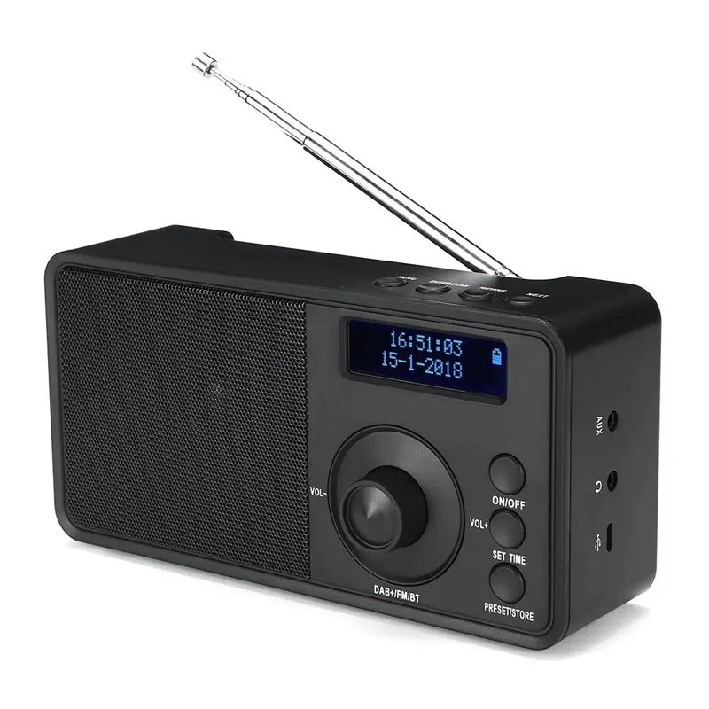 Portable DAB + Digital Radio Wireless Bluetooth Stereo Speaker LCD Display  Outdoor Headset Support Alarm Clock FM AUX 