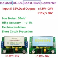 โมดูลเครื่องแปลงไฟบูสต์ Dc 15W แบบแยก5-32ถึง +-12V 15V 24V 30V Dc สำหรับรถยนต์ลำโพงวิทยุซับวูฟเฟอร์