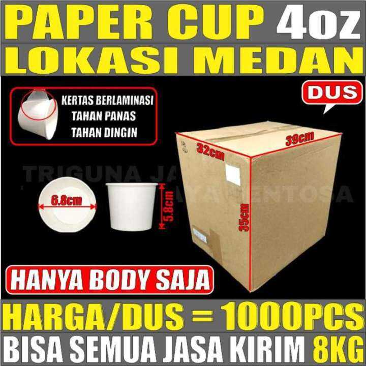 Paper Cup 4oz 1000Pcs/ Dus Gelas Kertas Ice Cream Eskrim Jasuke 4 Oz ...