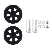 55mmx12mm Luggage Wheels Replacement Wear Resistant Environmental Protection PU Suitcase Replacement Wheels Black Pair