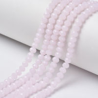 1Strand Glass Beads Strands Imitation Jade Faceted Rondelle Pink 6x5mm Hole: 1mm about 87-90pcs/strand 17-17.5 inch(42.5-43.75cm)