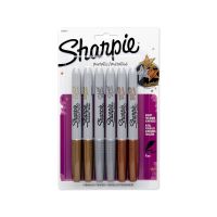 Sharpie : SHP1829201* ปากกาเมจิก Sharpie Metallic Fine Point Permanent Marker, 6pk