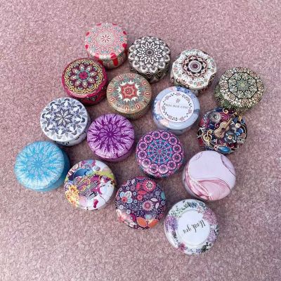 4Pcs/Lot Drum Shaped Storage Box Rose Tea Pot Candy Cookies Boxes Small Fresh Scented Candles Jar Mini Tins Christmas Gifts Storage Boxes
