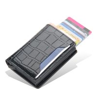 （Layor wallet） ใหม่ธุรกิจผู้ถือบัตรกระเป๋าสตางค์ผู้ชายยี่ห้อ Rfid สีดำเมจิกพับหนังบางมินิกระเป๋าสตางค์กระเป๋าเงินขนาดเล็กกระเป๋าชาย