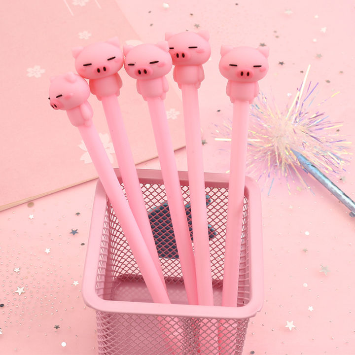 36pcs-korean-cartoon-cute-neutral-pen-creative-pink-girl-heart-pig-signature-pen-pupils-black-writing-water-pen