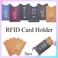 LAIHOU 5PCS แฟชั่น การป้องกัน ป้องกันการโจรกรรม บัตรเครดิต ตัวบล็อก RFID ผู้ถือบัตร ปลอกแขน ปกป้องกรณีปก