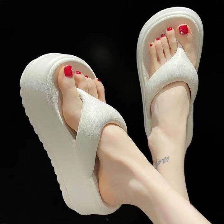 july-thong-bottom-flip-flop-slippers-womens-increase-height-super-immortal-soft-thick-non-slip-ultra-high-end