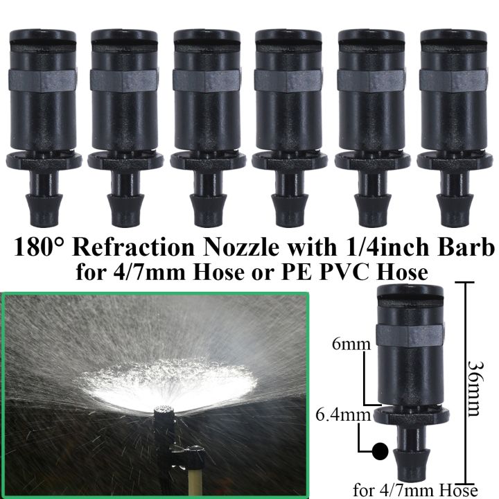 kesla-20pcs-refraction-nozzle-sprinkler-180-degree-w-1-4-or-4-7mm-thread-barb-connector-spray-head-drip-irrigation-for-bonsai