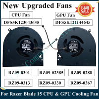 LSC ใหม่ CPU &amp; GPU พัดลมระบายความร้อน5V 0.5A สำหรับ Razer Blade 15 RZ09-0301 02385 RZ09-0288 0313 0330 0367 DFS5K123043635 DFS5K121144645