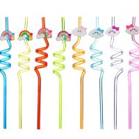 Reusable Children Modeling Straw Cartoon Bent Drinking Straw Smooth Edge Integrated Design Fiesta Cocktail Fruit Straws For Kids