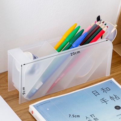 Transparent Pen Holder Storage Box Tube Student Stationery Shelf Office School Suppies