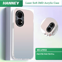 HANNEY สำหรับ Huawei P60 P50 P40 P30 Pro ที่ป้องกันเลนส์เคสโทรศัพท์เลเซอร์แบบนิ่มอะคริลิก ฝาหลังกันกระแทก MMYT-03