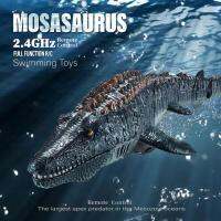 2.4กรัมการควบคุมระยะไกลไดโนเสาร์สำหรับเด็ก Mosasaurus ดำน้ำของเล่น Rc เรือด้วยแสงสเปรย์น้ำสำหรับสระว่ายน้ำห้องน้ำของเล่นอาบน้ำ