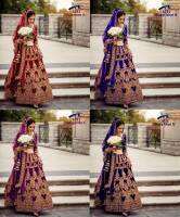 Lehnga -choli :LEHENGA : Pure Velvette with Heavy CODING Embriodery Work, with AMERICAN Diamond  Net &amp; Golden Inner covering Patta Maximum size 46" Weight: 2.5+kg crvrunda