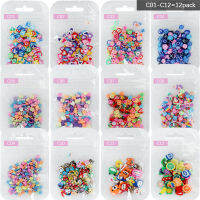 Hot sale 3gPack Soft pottery slice Mixed Style Colorful Nail Art decorate Patch DIY For Manicure Slime Charm Decoration