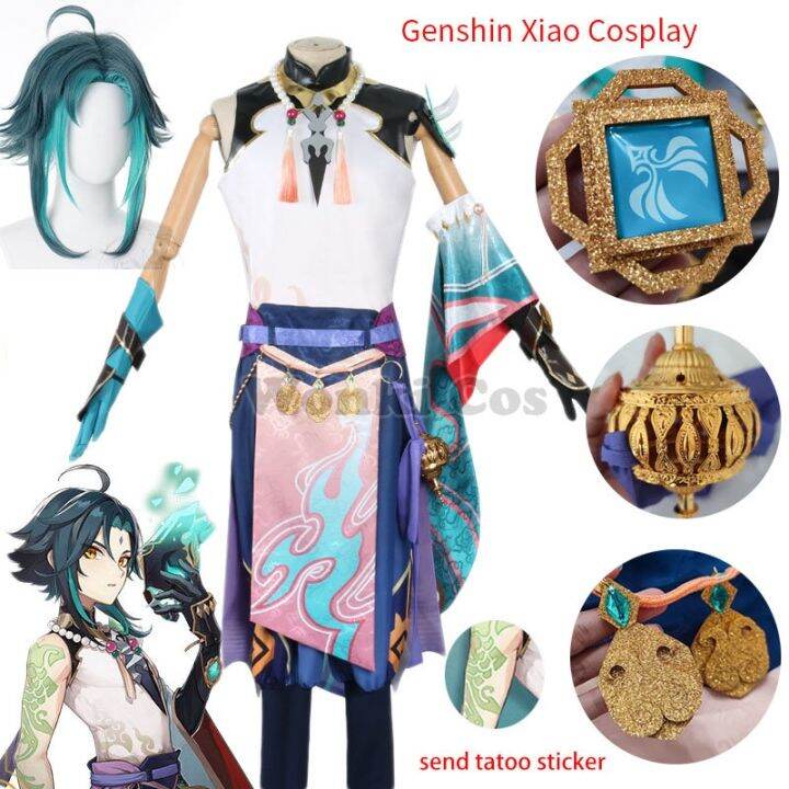 Game Genshin Impact Xiao Cosplay Costume Wig Short Hair Party Costumes