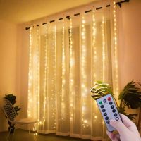 Window Curtain String Light 3M LED Christmas Fairy Garland Lamp USB Remote Control For New Year 2022 Festoon Holiday Decor