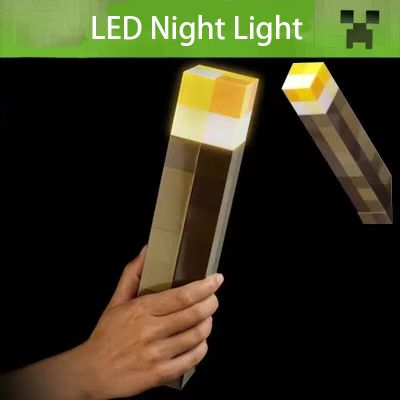 【CC】 11.5 Inch Brownstone Torch Night Lights Game Room Decoration USB Rechargeable Table Gifts for Kids Lamps