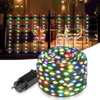 Leather LED String For Christmas 10M-100M US EU Plug kerst Fairy lights decoration navidad New Year Decor guirlanda de natal