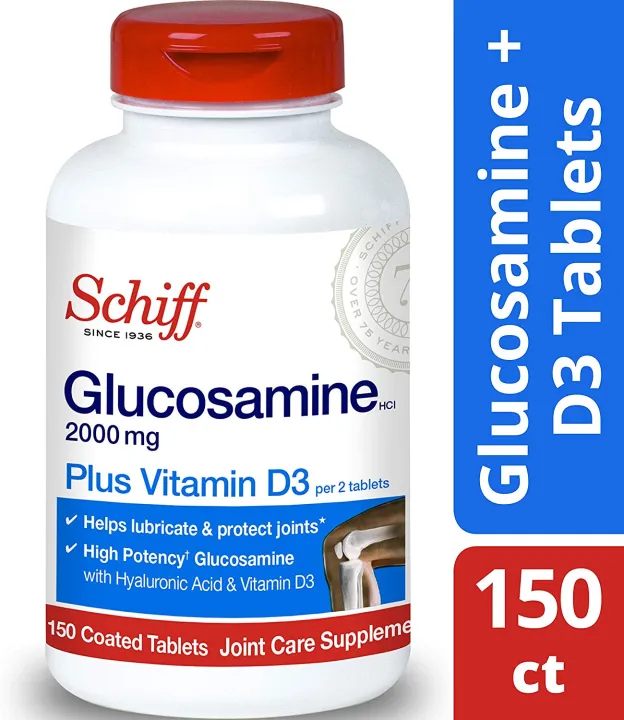 Schiff Glucosamine With Vitamin D3 & Hyaluronic Acid, 2000mg of
