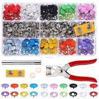 Diy Snap Fasteners Kit 100ชุด10สี Snap Fasteners Kit โลหะ Hollow และ Solid Five Claw Buckle ชุดมือคีมความดันเครื่องมือ