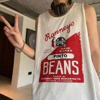 hot【DT】 Loose Mens Wear Ins Sleeveless T-shirt Personality Trend Hip-hop Street Graffiti