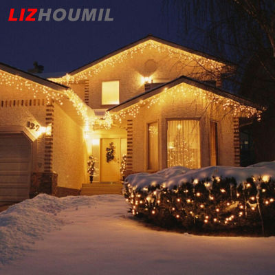 LIZHOUMIL ไฟ LED 216ดวงยาว5เมตร,ไฟสาย LED 8โหมดสำหรับงานปาร์ตี้สติกเกอร์ตกแต่งเวทีสวนพร้อมปลั๊ก