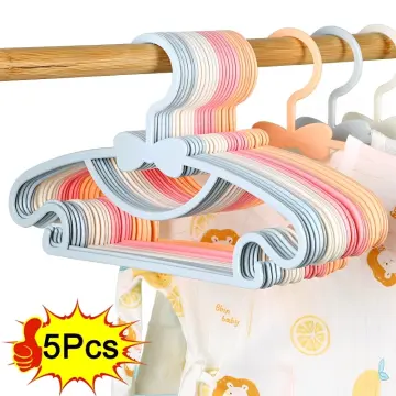 10Pcs/Set Portable Children Clothes Hanger Toddler Baby Coat Plastic Hangers  Hook Household for Kids Clothing