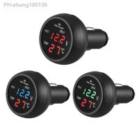 12/24V Car Volt Meter Digital LED Car Cigarette Lighter Voltmeter Thermometer Car Truck USB Charger Current Meter Volt Detector