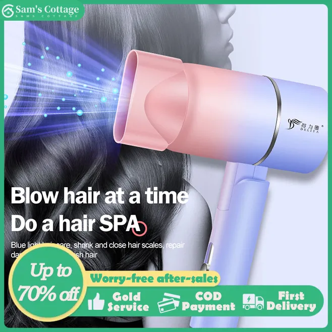 Portable fold Electric Blue Anion Blower Hair Dryer Salon Blowers