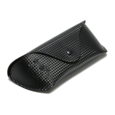 Glasses Accessories Rectangular Glasses Bag Black Bright Leather Checkered Box Pattern Button Soft Bag Leather Glasses Case