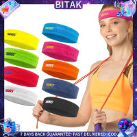 Bitak 1PCS คุณภาพสูงผ้าฝ้าย Sweat Headband สำหรับผู้ชาย Sweatband ผู้หญิงโยคะผมวงเหงื่อกีฬา Safety