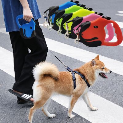 （PAPI PET）อัตโนมัติหดจูงสัตว์เลี้ยงเชือกเดิน H Older สำหรับสุนัขไนล่อนทนทานขยายลูกสุนัขรูเล็ตสำหรับสุนัขจูงสุนัข3เมตร5เมตร