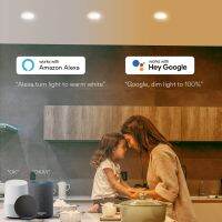 Zigbee สมาร์ทดาวน์ไลท์ติดตั้งเพิ่มปิดภาคเรียน4นิ้ว Alexa Echo บวก บ้าน SmartThings สมาร์ทโคมไฟเพดาน7วัตต์10วัตต์15วัตต์