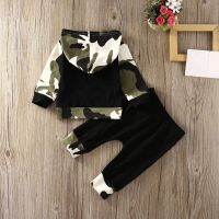 [Ready Stock]Toddler Kid Baby Boy Clothes Funny Letter Printed Long Sleeve Tops Sweatsuit and Camouflage Pants Outfit Set