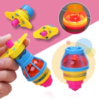 1/3/5PC Colorful Flash Spinning Top Plastic Luminous Ejection handle Gyroscope flashing Pressure Gyro Children 39;s Classic Toys