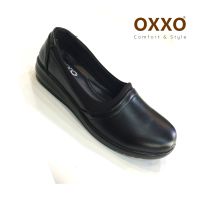 OXXO รองเท้าคัชชูส้นเตี้ย รองเท้าเพื่อสุขภาพ หนังนิ่ม ส้นเตารีด ใสสบายเท้า พี้นสูง1นิ้ว ใส่สบาย X11072