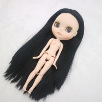 Blyth doll with matte face 30cm dolls with black long hair