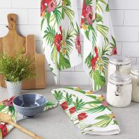 Rainforest Plant Flower Kitchen Towel Set Cleaning Cloth Kitchen Accessories Dish Washing Cloth Household Decoracion