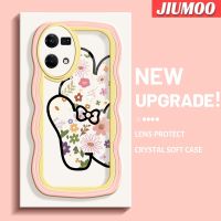 เคส JIUMOO สำหรับ OPPO Reno 7 4G Reno 8 4G Pro F21ลายกระต่ายดอกไม้การ์ตูนดีไซน์ใหม่ Colour เคสมือถือกันกระแทกแบบใสนิ่มเคสโปร่งใสลายกล้องถ่ายรูปสุดสร้างสรรค์เคสซิลิกาเจลป้องกัน