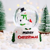 Glowing Christmas Santa Snow Globe Table Ornaments Electric Musical Snowman Crystal Ball Christmas Gift For Children