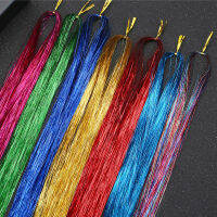 120 Strandsbag Hair Extension Dazzles Women Hippie for Braiding Headdress Sparkle Shiny Tinsel Silk Colorful Long 36.6" 93 cm