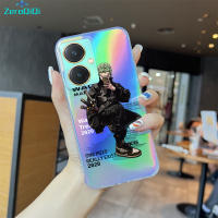 เคสโทรศัพท์ ZeroQiQi เคสลายการ์ตูนอนิเมะ Vivo Y27,เคสบัตรเลเซอร์เคสโทรศัพท์โทรศัพท์สลายเลเซอร์รุ้ง Luffy Ace Zoro โปร่งใสขอบบางเฉียบ TPU นุ่มมากเคสกันกระแทกมีสีสันในตัว