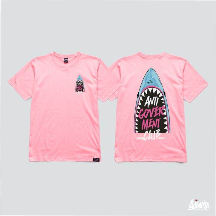 dsl001-เสื้อยืดผู้ชาย-เสื้อยืดราคาถูก-เสื้อไซส์ใหญ่-3xl-4xl-รุ่น-shark-สีชมพู-ใส่ได้ทั้ง-ชาย-หญิง-เสื้อยืดคนอ้วน-เสื้อคนอ้วนbs-เสื้อผู้ชายเท่ๆ-เสื้อผู้ชายวัยรุ่น