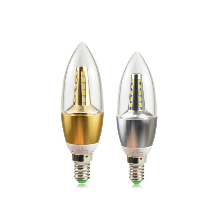 2023-hot-lan84-หลอดไฟ-e14-led-220v-220v-7w-9w-12w-โคมไฟเทียนไขอลูมิเนียมสีเงินทองสำหรับ-lampu-gantung-kristal-หลอดแอมป์
