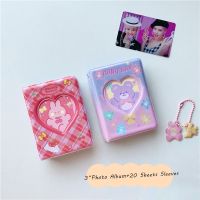 SKYSONIC Kawaii 3 Inci Foto Album Kelinci Ceri 20 Buah Tas Lengan Tas Kartu Penyimpanan Hati Beruang Kartu Pos Mengumpulkan Tempat Buku