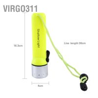 Virgo311 ไฟฉายดําน้ํา Led 180Lm กันน้ํา สีเขียวเรืองแสง พร้อมสายคล้องมือ