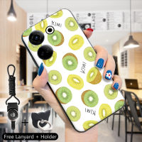 เคส PMP สำหรับ Tecno Camon 20 Camon 20 Pro Itel S23 (แหวนใส่นิ้ว + สายคล้อง) เคสซิลิโคนนิ่มลายผลไม้ฤดูร้อนลูกพลับอะโวคาโดสับปะรดกีวีเคสใส่โทรศัพท์เคส TPU