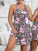 【hot】✌✸  Size Nightdress Womens Leopard   Print Back