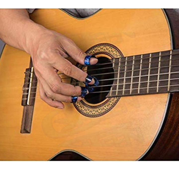 ปิ๊กนิ้วโป้ง-thumb-pick-ปิ๊กนิ้วชี้-สำหรับกีตาร์โปร่ง-สำหรับสวมนิ้วโป้งใส่เล่นให้เสียงเบสดังชัดเจน-คละสี